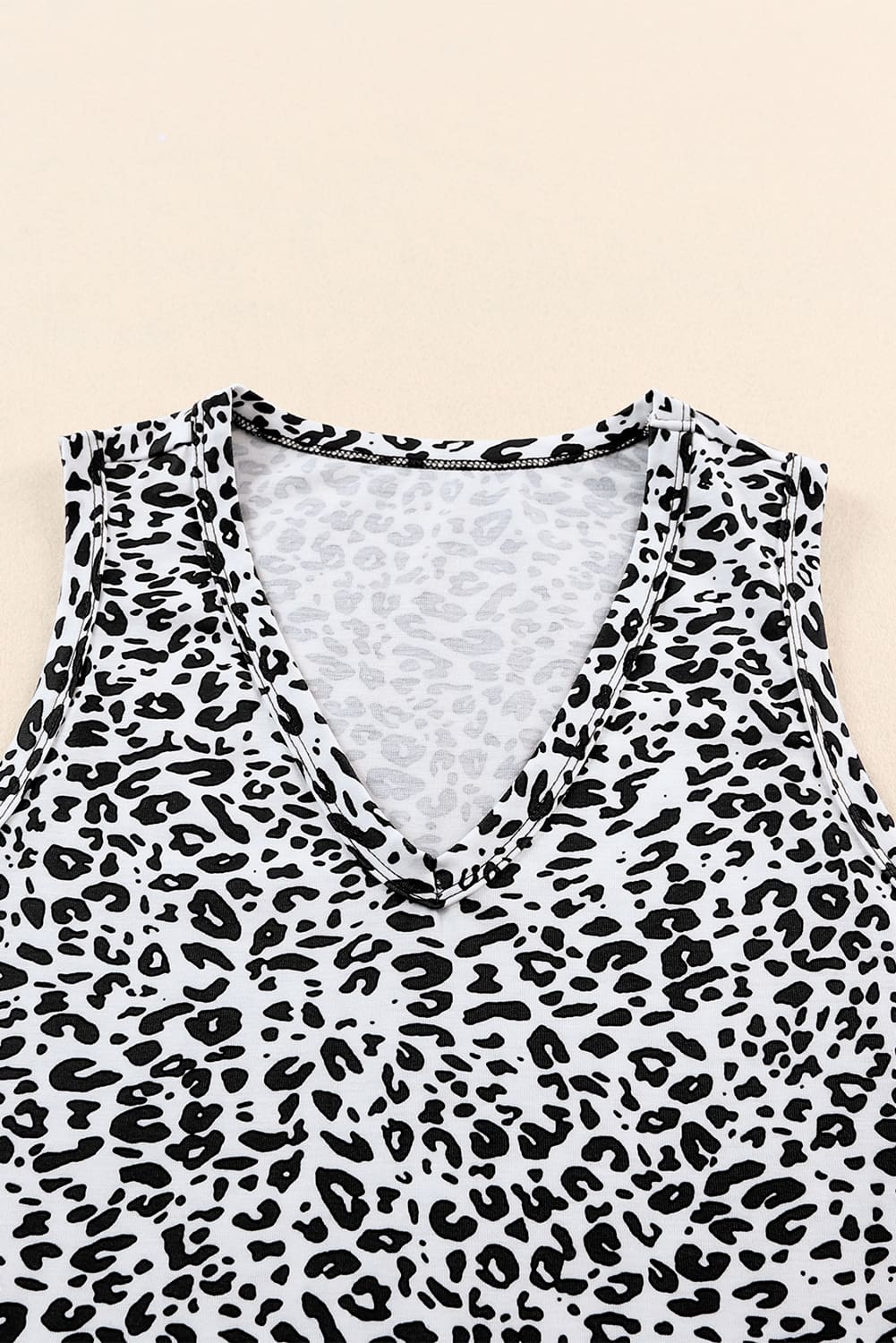 Cheetah Sexy Frill V Neck Spaghetti Strap Cami Top