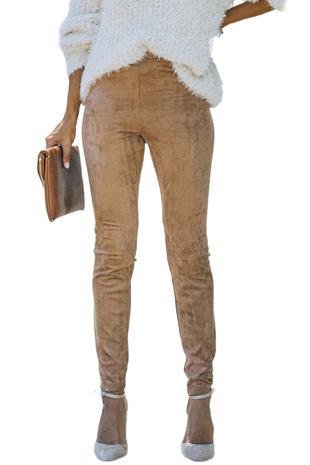 Jungle Mid Rise Faux Suede Skinny Leggings