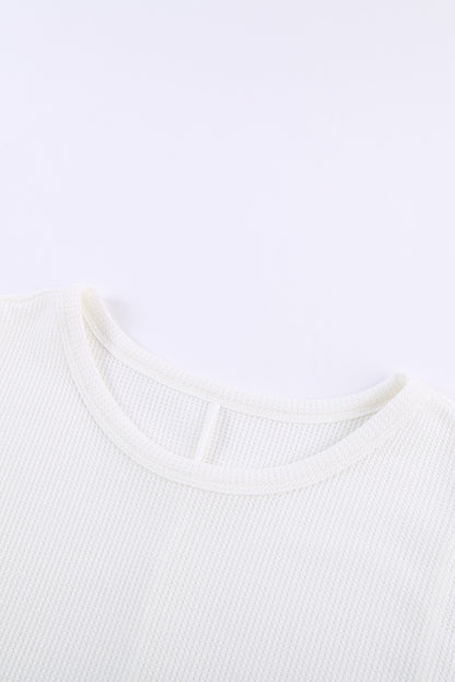 Crew Neck Basic Waffle Tank Top