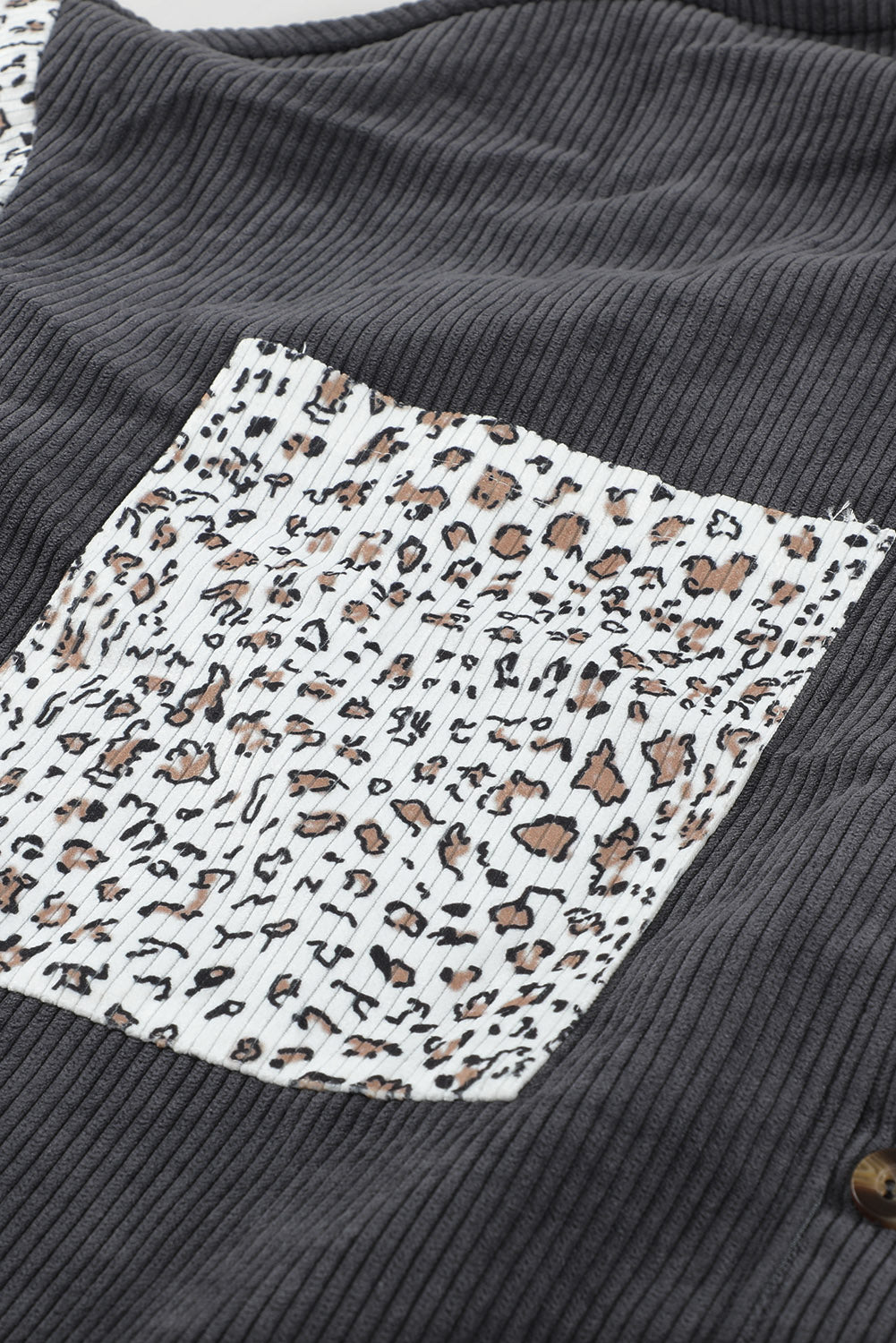 Button Up Colorblock Pocket Corduroy Jacket