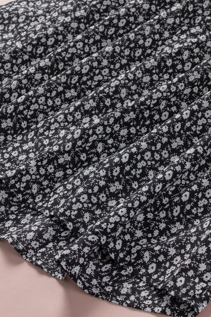 Ditsy Floral Print Ruffle Straps Flowy Boho Summer Top