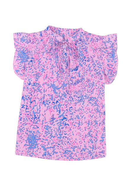 Leopard Print V Neck Sleeveless Top