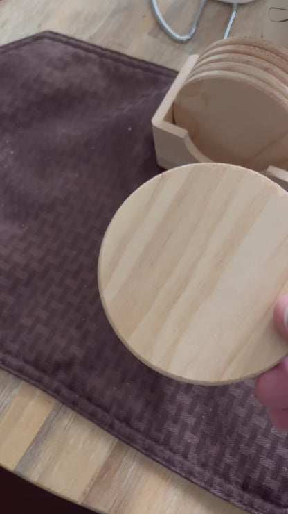 Custom Logo Engraved Wooden Coasters