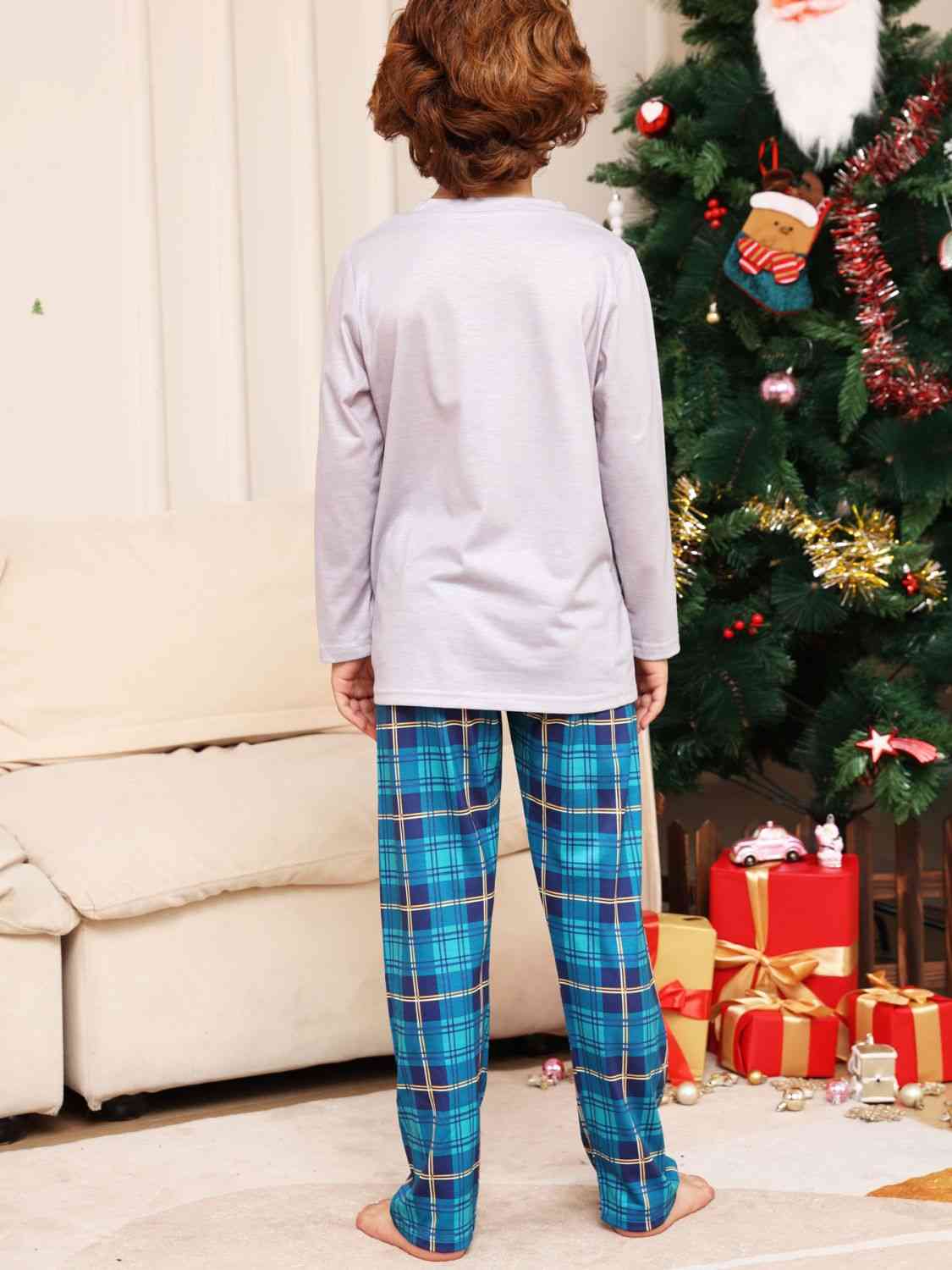 Rudolph Graphic Long Sleeve Top and Plaid Pants Set (Size 2T-kids 14)