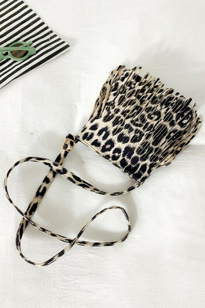 Leather Crossbody Bag with Fringe
