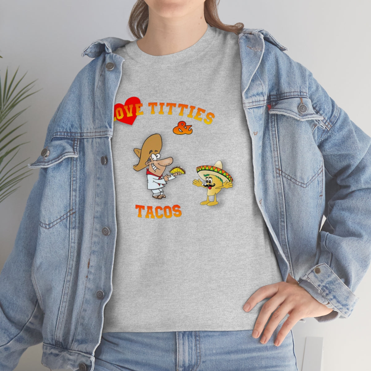 I Love Titties & Tacos - Bella + Canvas 3001 Unisex Heavy Cotton Tee