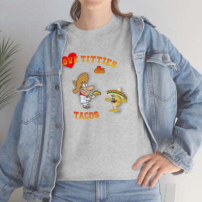 I Love Titties & Tacos - Bella + Canvas 3001 Unisex Heavy Cotton Tee