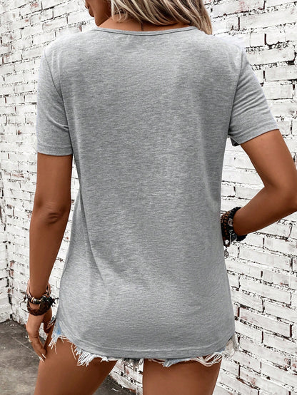 LUNE Ring Linked Cut Out Front Tee