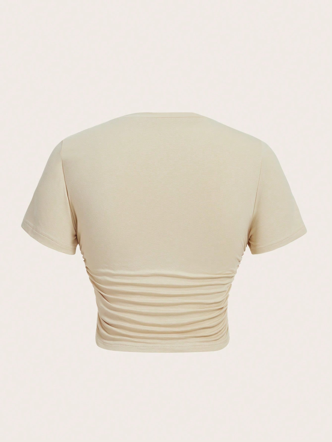 Coolane Hand Print Ruched Crop Tee
