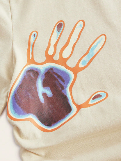 Coolane Hand Print Ruched Crop Tee