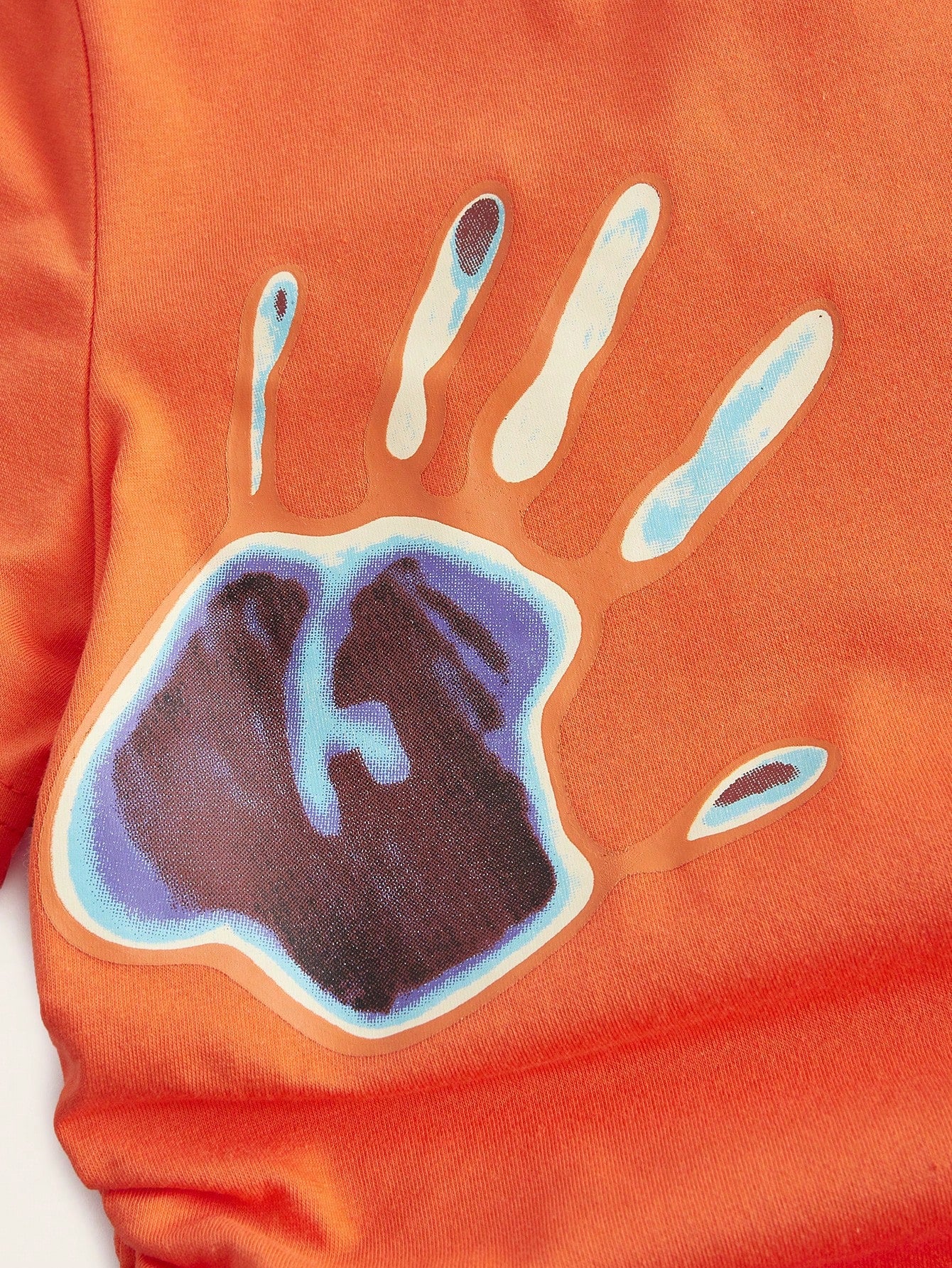 Coolane Hand Print Ruched Crop Tee