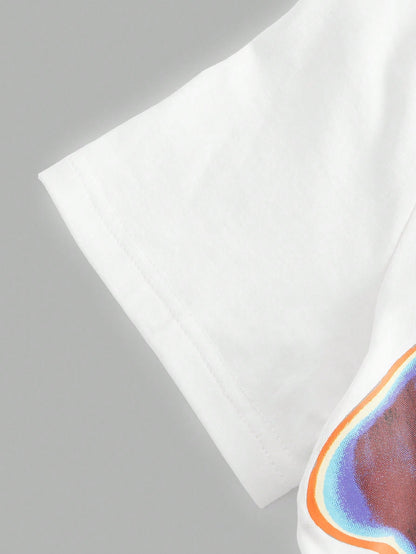 Coolane Hand Print Ruched Crop Tee