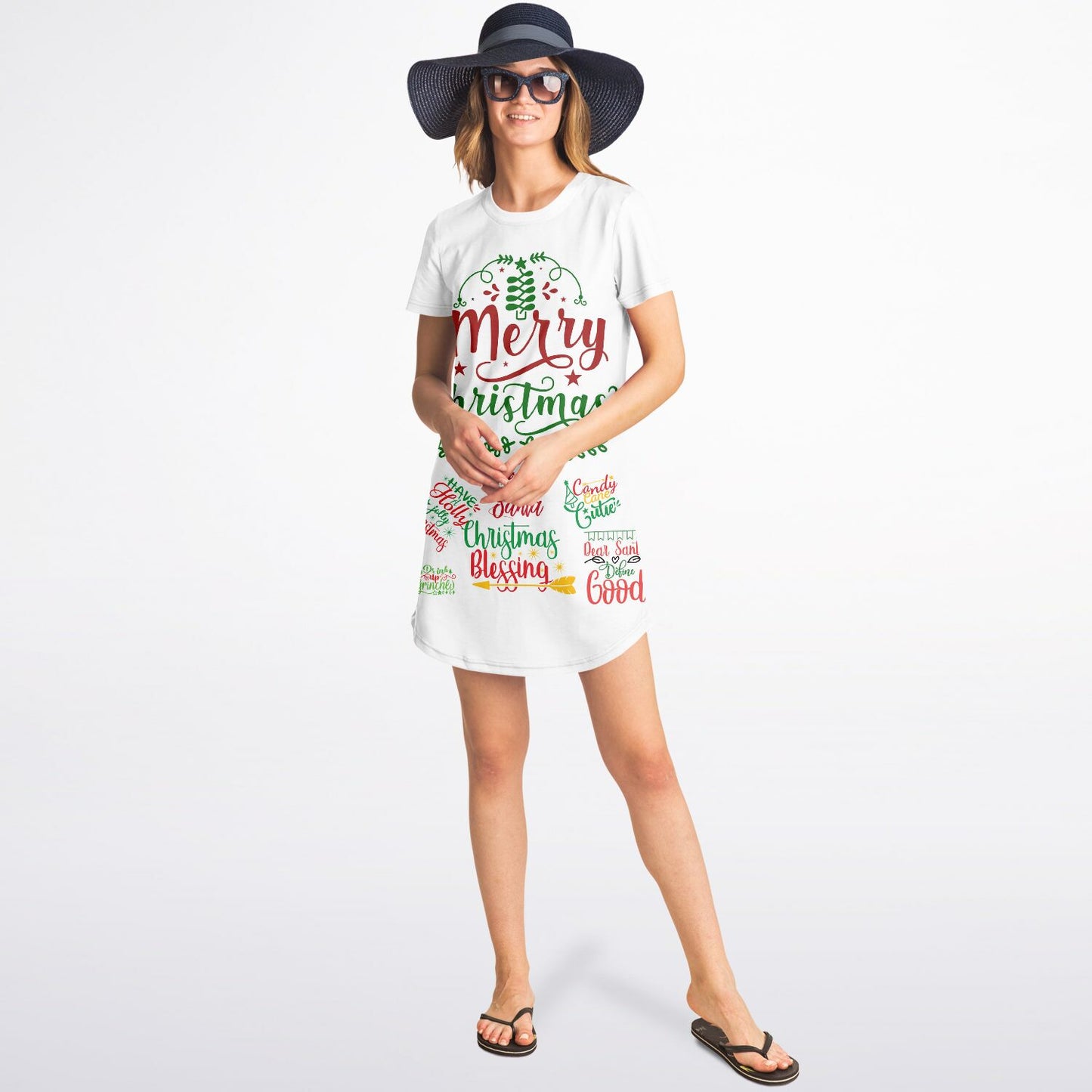 Christmas Greetings T-Shirt Dress