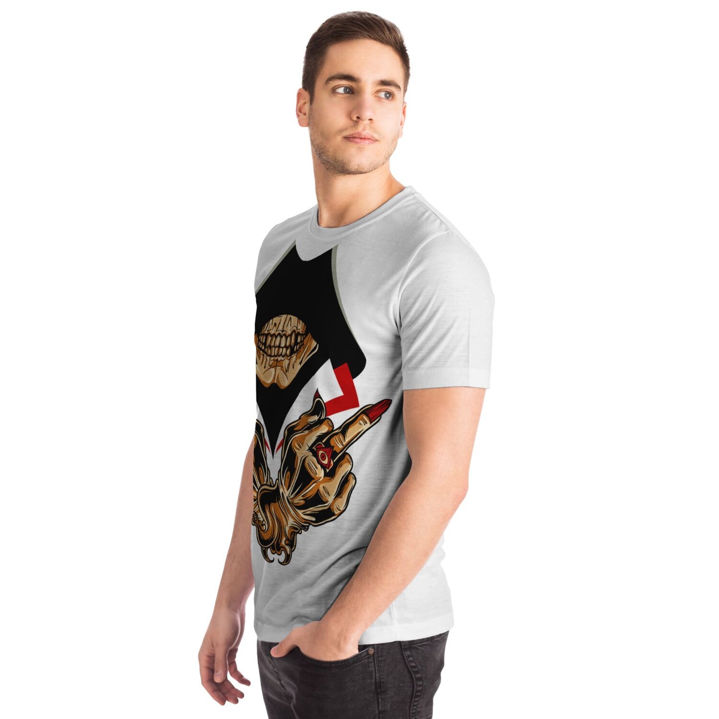 EYS Designer Skull Flipping off both middle fingers Shirt