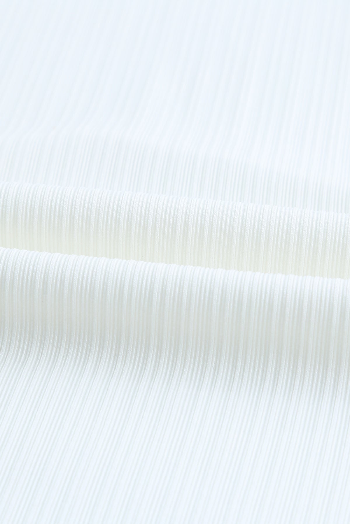 White Contrast Guipure Long Sleeve Ribbed Top