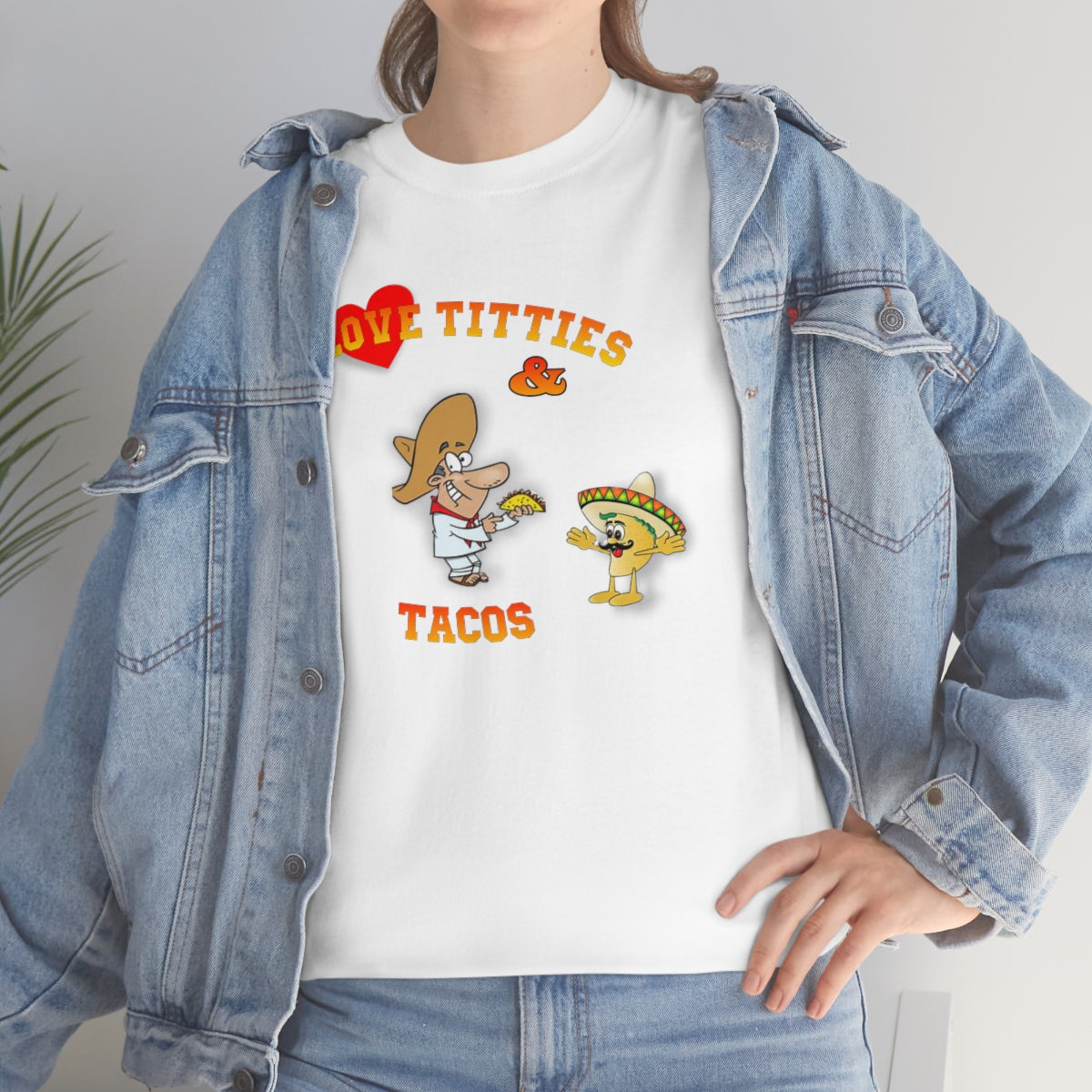 I Love Titties & Tacos - Bella + Canvas 3001 Unisex Heavy Cotton Tee