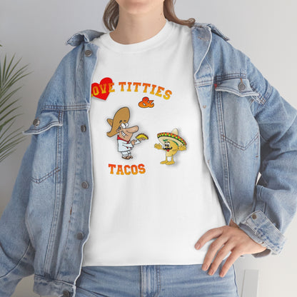 I Love Titties & Tacos - Bella + Canvas 3001 Unisex Heavy Cotton Tee