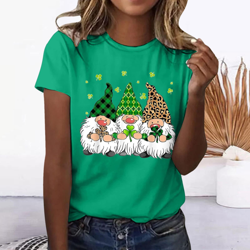 Lucky Elf Print Short-sleeved T-shirt