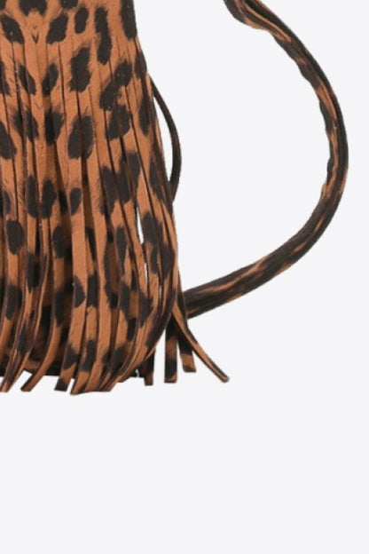 Leather Crossbody Bag with Fringe