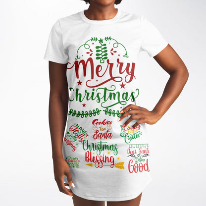 Christmas Greetings T-Shirt Dress