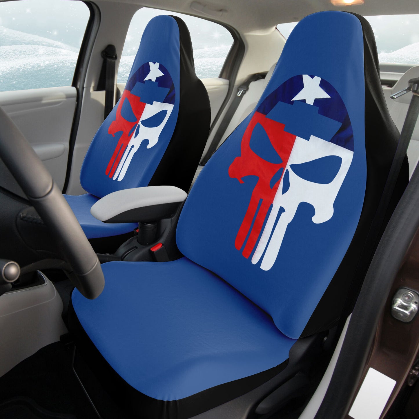 Texas Flag Punisher logo Car Seat Covers