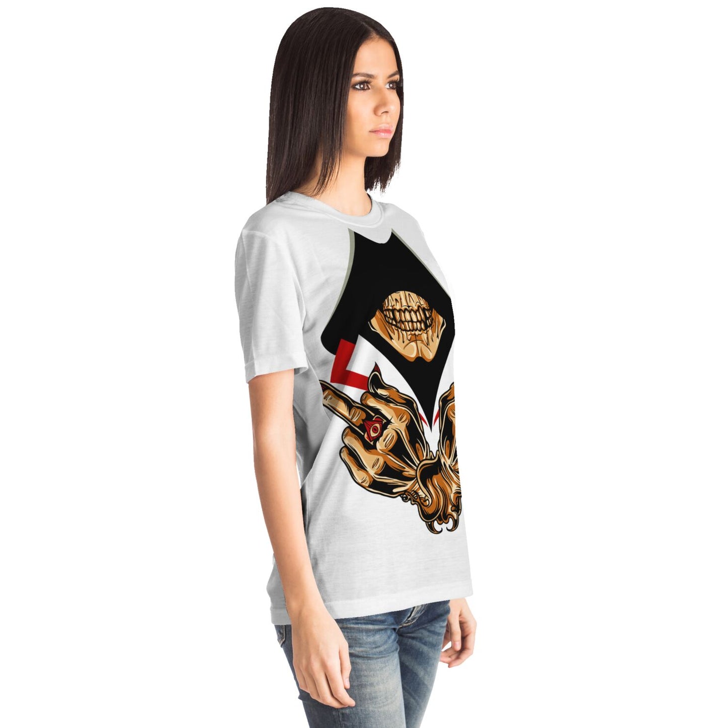 EYS Designer Skull Flipping off both middle fingers Shirt
