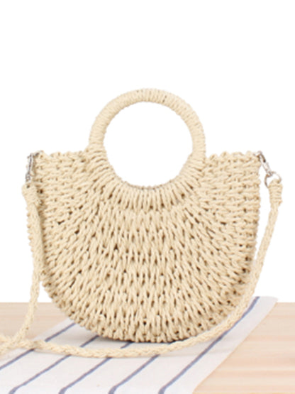 hand woven Beach bag Half round