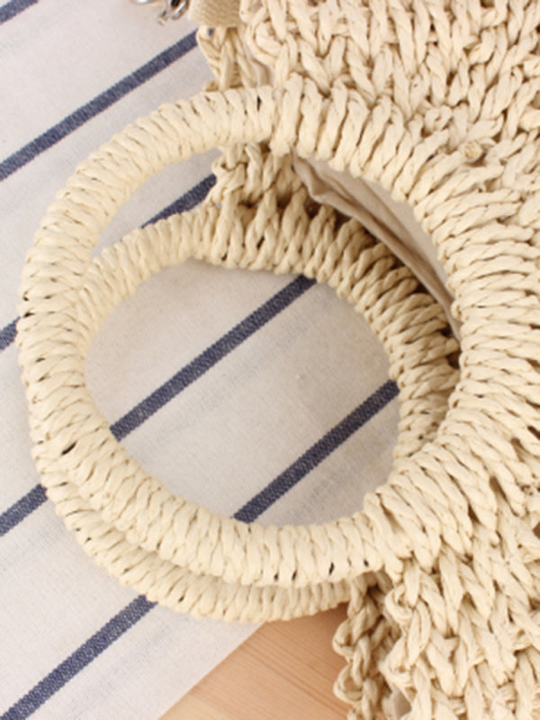 hand woven Beach bag Half round