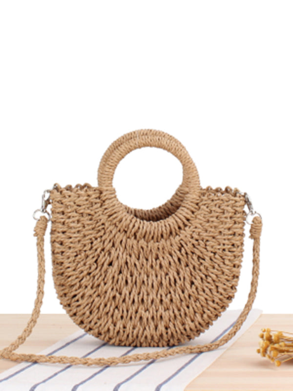 hand woven Beach bag Half round