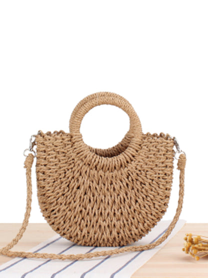 hand woven Beach bag Half round