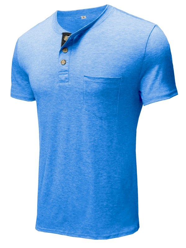 Men's solid color casual short-sleeved T-shirt