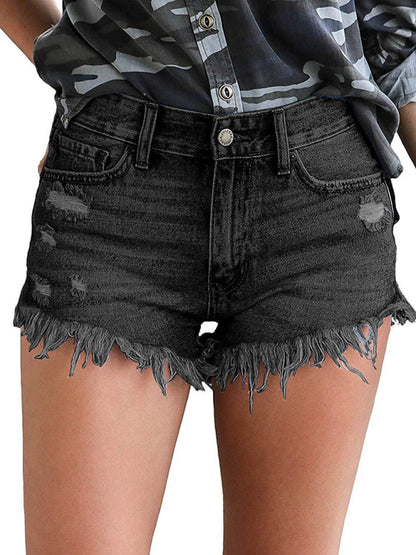 Women's High Waist Cutoff Denim Shorts