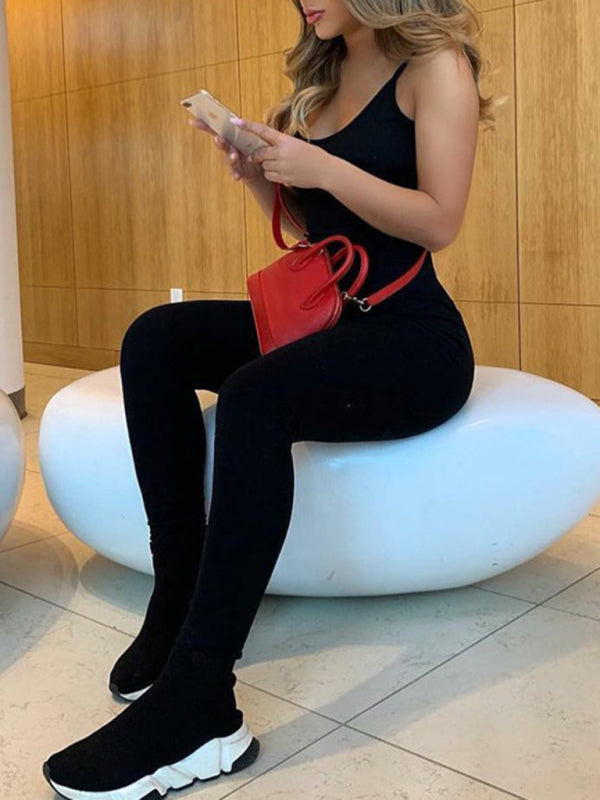 Women's Solid Color Uplevel Space Dye Midi Jumpsuit