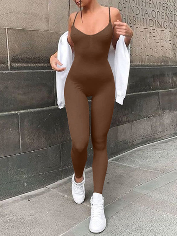 Women's Solid Color Uplevel Space Dye Midi Jumpsuit