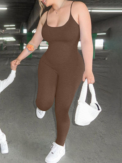 Women's Solid Color Uplevel Space Dye Midi Jumpsuit