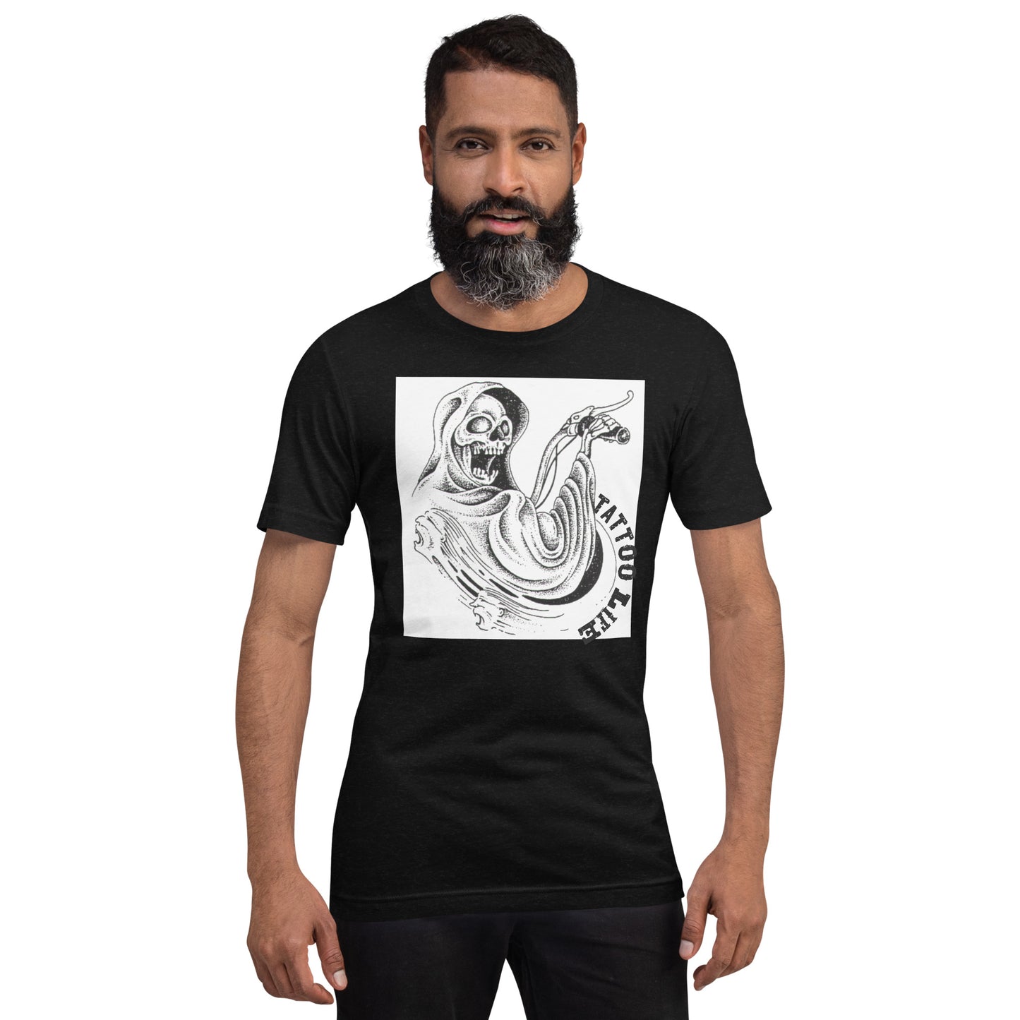 TATTOO LIFE - Grim Reaper on a Motorcycle (Bella + Canvas 3001)