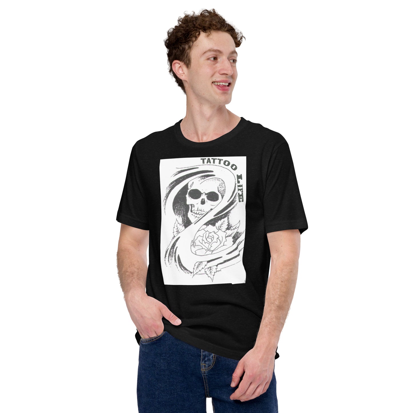 TATTOO LIFE - Skeleton with Rose (Bella + Canvas 3001)