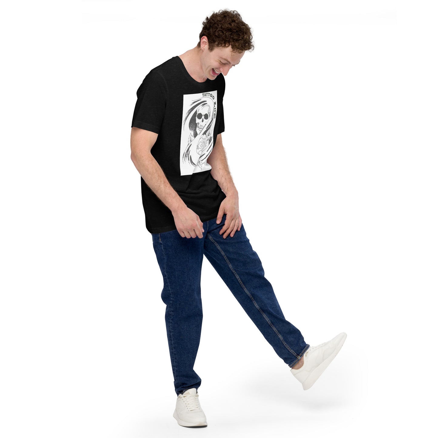 TATTOO LIFE - Skeleton with Rose (Bella + Canvas 3001)