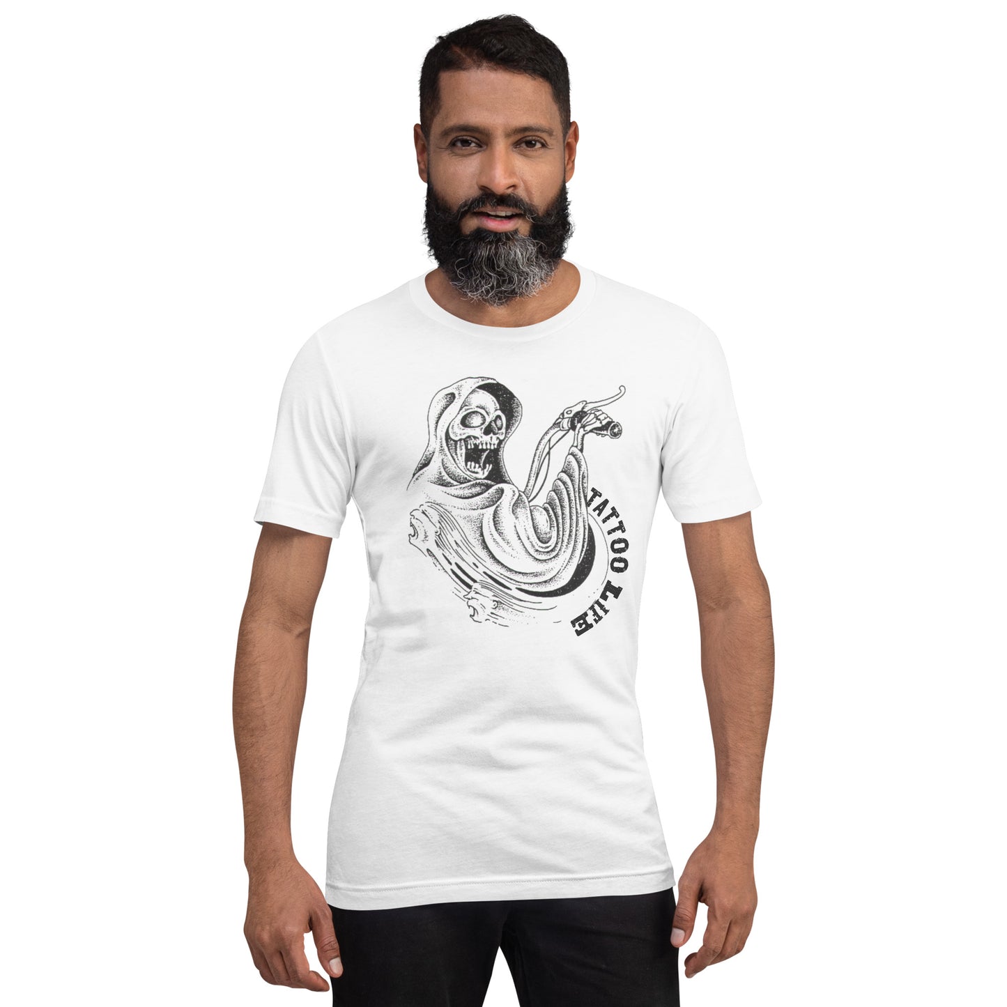 TATTOO LIFE - Grim Reaper on a Motorcycle (Bella + Canvas 3001)